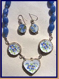 China Ware Blue Flower Pendant