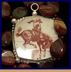China Ware Bucking Bronc Pendant