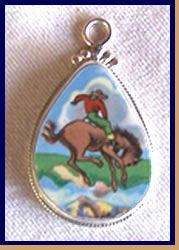 China Ware Bucking Bronc Pendant