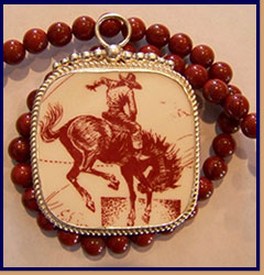 China Ware Bucking Bronc Pendant